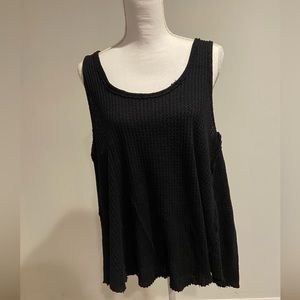 Black waffle tank top